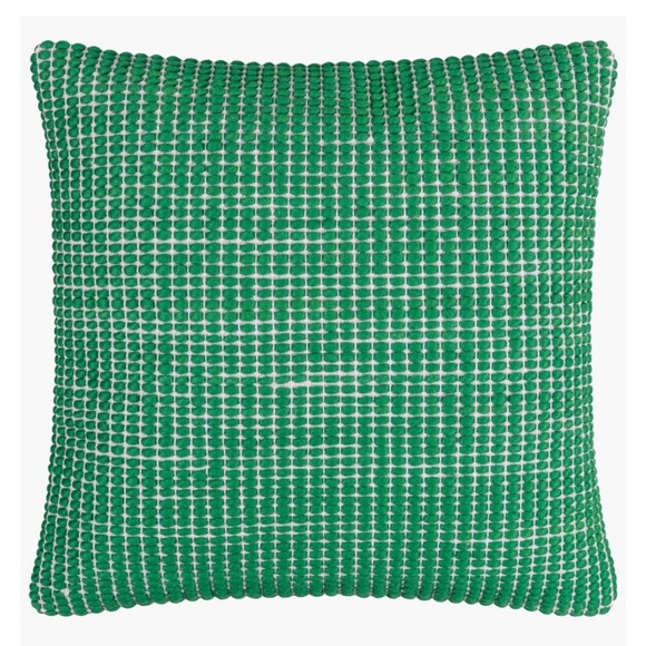 NWT Surya Wool Blend Kelly Green Chunky Grid 20x20 Decorative Pillow. Luxury. - Picture 2 of 10